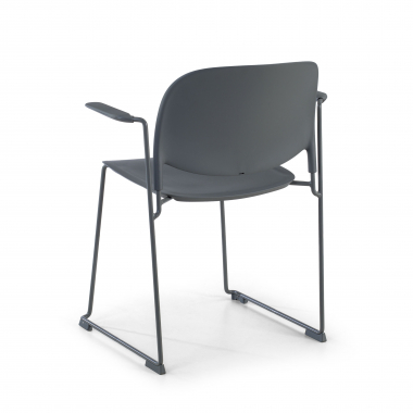 sedia da conferenza grigio con bracci di plastica braccioli fissi 7