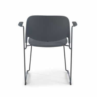 sedia da conferenza grigio con bracci di plastica braccioli fissi 8
