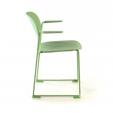 sedia da conferenza verde con bracci di plastica braccioli fissi 4