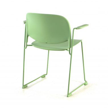 sedia da conferenza verde con bracci di plastica braccioli fissi 6