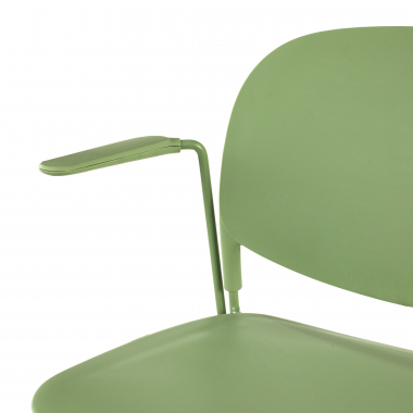 sedia da conferenza verde con bracci di plastica braccioli fissi 5