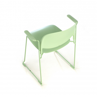 sedia da conferenza verde con bracci di plastica braccioli fissi 8