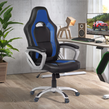 sedia gaming blu dakar ecopelle braccioli fissi 2