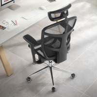 Sedia Smart Working Dover, poggiatesta, base alluminio, 8 ore