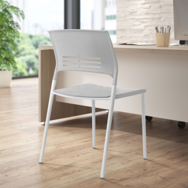 sedia da conferenza bianco monza di plastica senza braccioli 2