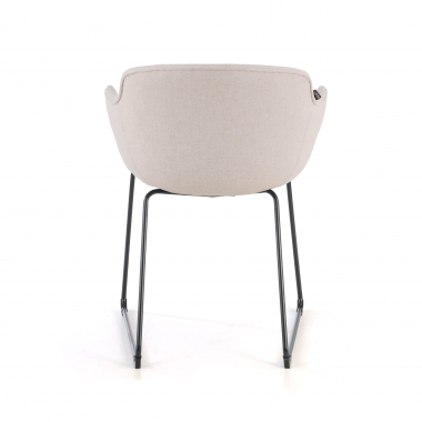 sedia da conferenza beige struttura base a slitta rete transpirante braccioli fissi 4