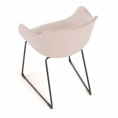 sedia da conferenza beige struttura base a slitta rete transpirante braccioli fissi 7