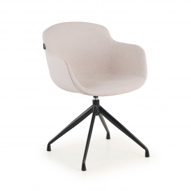 sedia da conferenza beige base piramide tessuto braccioli imbottiti 1