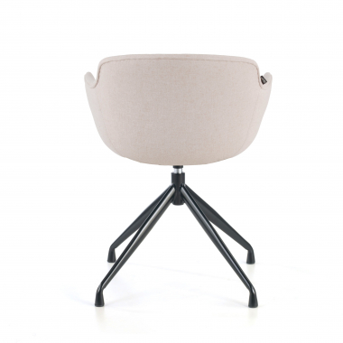 sedia da conferenza beige base piramide tessuto braccioli imbottiti 4