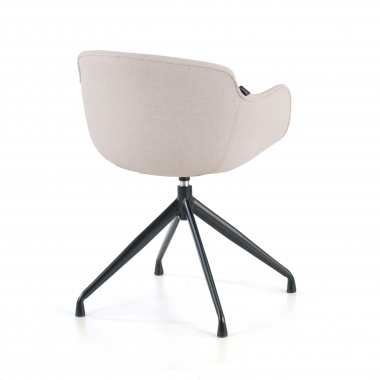 sedia da conferenza beige base piramide tessuto braccioli imbottiti 5