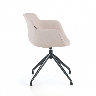 sedia da conferenza beige base piramide tessuto braccioli imbottiti 6