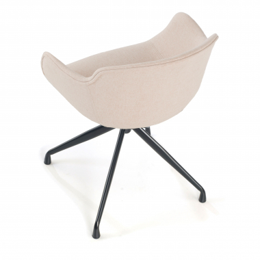 sedia da conferenza beige base piramide tessuto braccioli imbottiti 7