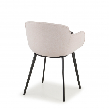 sedia da conferenza nero beige 4 gambe tessuto braccioli imbottiti 5