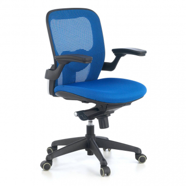 sedia ergonomica blu sedia da ufficio rete transpirante braccioli mobili supporto lombare 1