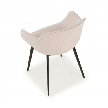 sedia da conferenza nero beige 4 gambe tessuto braccioli imbottiti 7