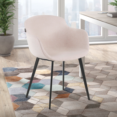 sedia da conferenza nero beige 4 gambe tessuto braccioli imbottiti 2