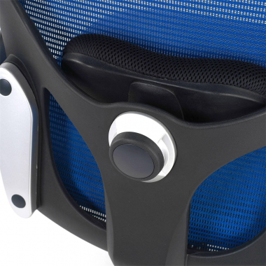 sedia ergonomica blu sedia da ufficio rete transpirante braccioli mobili supporto lombare 6