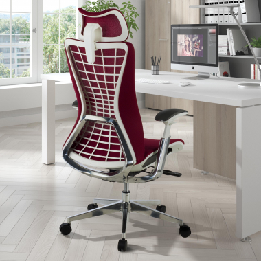 sedia ergonomica rosso miller rete transpirante braccioli regolabili 3d 2