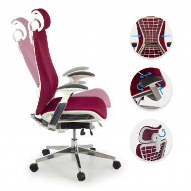 sedia ergonomica rosso miller rete transpirante braccioli regolabili 3d 3