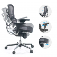 Sedia per ufficio Ergohuman, modello premium, alluminio, rete