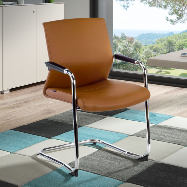 sedia per sala dattesa marrone ecopelle ecopelle braccioli imbottiti 2