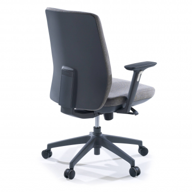 sedia da ufficio grigio tapizzata tessuto tessuto braccioli regolabili 3d 6