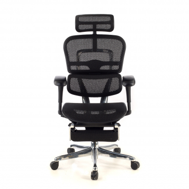 sedia ergonomica nero struttura nera poggiapiedi rete transpirante braccioli mobili poggiatesta poggiapiedi estensibile 5