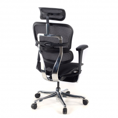sedia ergonomica nero struttura nera poggiapiedi rete transpirante braccioli mobili poggiatesta poggiapiedi estensibile 7