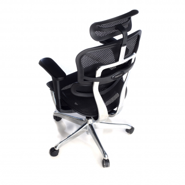 sedia ergonomica nero struttura nera poggiapiedi rete transpirante braccioli mobili poggiatesta poggiapiedi estensibile 9