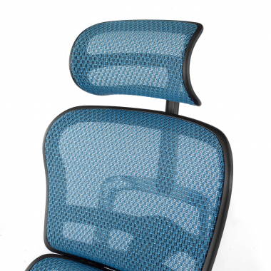 sedia ergonomica blu struttura nera rete rete transpirante braccioli mobili poggiatesta 9