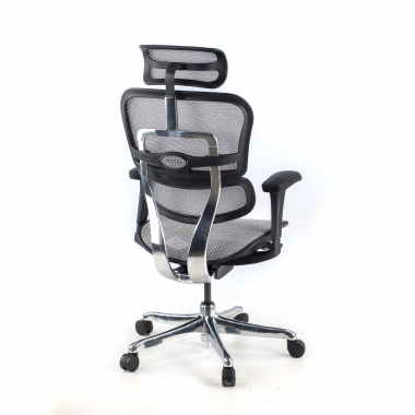 sedia ergonomica grigio struttura nera rete rete transpirante braccioli mobili poggiatesta 6