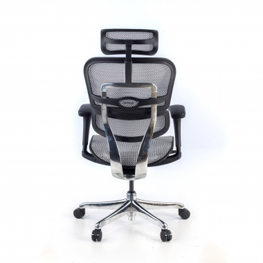 sedia ergonomica grigio struttura nera rete rete transpirante braccioli mobili poggiatesta 7