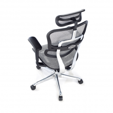 sedia ergonomica grigio struttura nera rete rete transpirante braccioli mobili poggiatesta 8