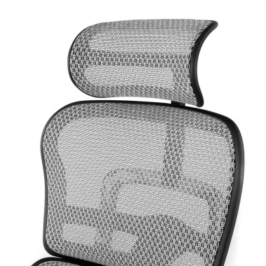sedia ergonomica grigio struttura nera rete rete transpirante braccioli mobili poggiatesta 9