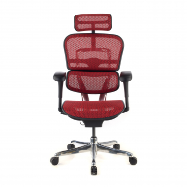 sedia ergonomica rosso struttura nera rete rete transpirante braccioli mobili poggiatesta 5