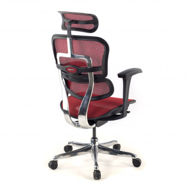 sedia ergonomica rosso struttura nera rete rete transpirante braccioli mobili poggiatesta 6