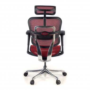 sedia ergonomica rosso struttura nera rete rete transpirante braccioli mobili poggiatesta 7