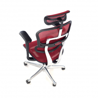 sedia ergonomica rosso struttura nera rete rete transpirante braccioli mobili poggiatesta 8