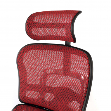 sedia ergonomica rosso struttura nera rete rete transpirante braccioli mobili poggiatesta 9