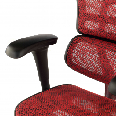sedia ergonomica rosso struttura nera rete rete transpirante braccioli mobili poggiatesta 10