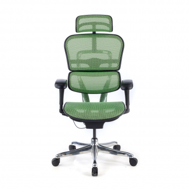 sedia ergonomica verde struttura nera rete rete transpirante braccioli mobili poggiatesta 5
