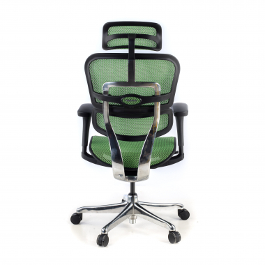 sedia ergonomica verde struttura nera rete rete transpirante braccioli mobili poggiatesta 7