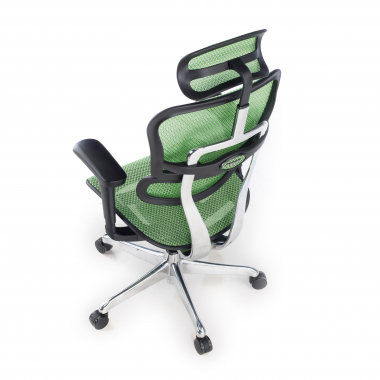sedia ergonomica verde struttura nera rete rete transpirante braccioli mobili poggiatesta 8