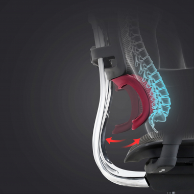 sedia ergonomica bianco rosso struttura bianca rotonda rete transpirante braccioli mobili poggiatesta 12