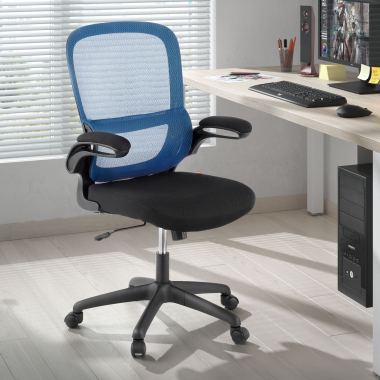 sedia da ufficio blu river rete transpirante braccioli ribaltabili supporto lombare 2