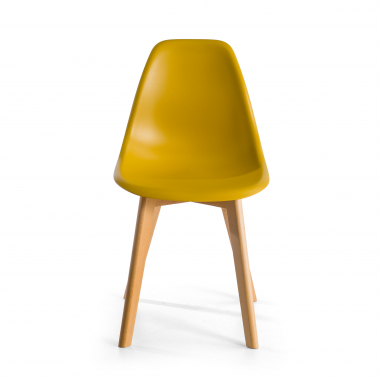 sedia scandinava giallo bergen di plastica senza braccioli 2