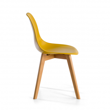 sedia scandinava giallo bergen di plastica senza braccioli 3