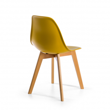 sedia scandinava giallo bergen di plastica senza braccioli 4