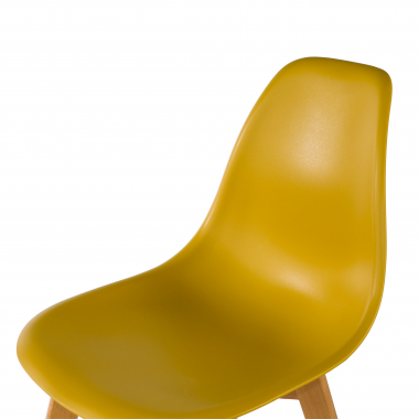 sedia scandinava giallo bergen di plastica senza braccioli 6