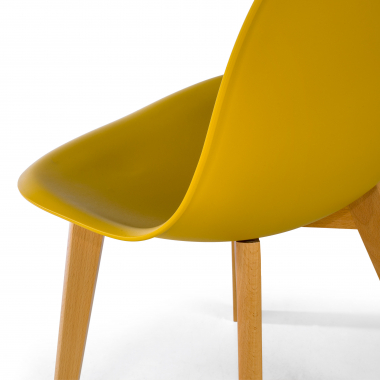 sedia scandinava giallo bergen di plastica senza braccioli 8
